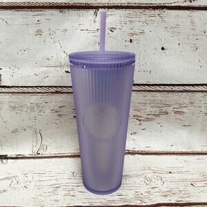STARBUCKS 2023 Lilac Purple Iridescent Striped Venti Tumbler